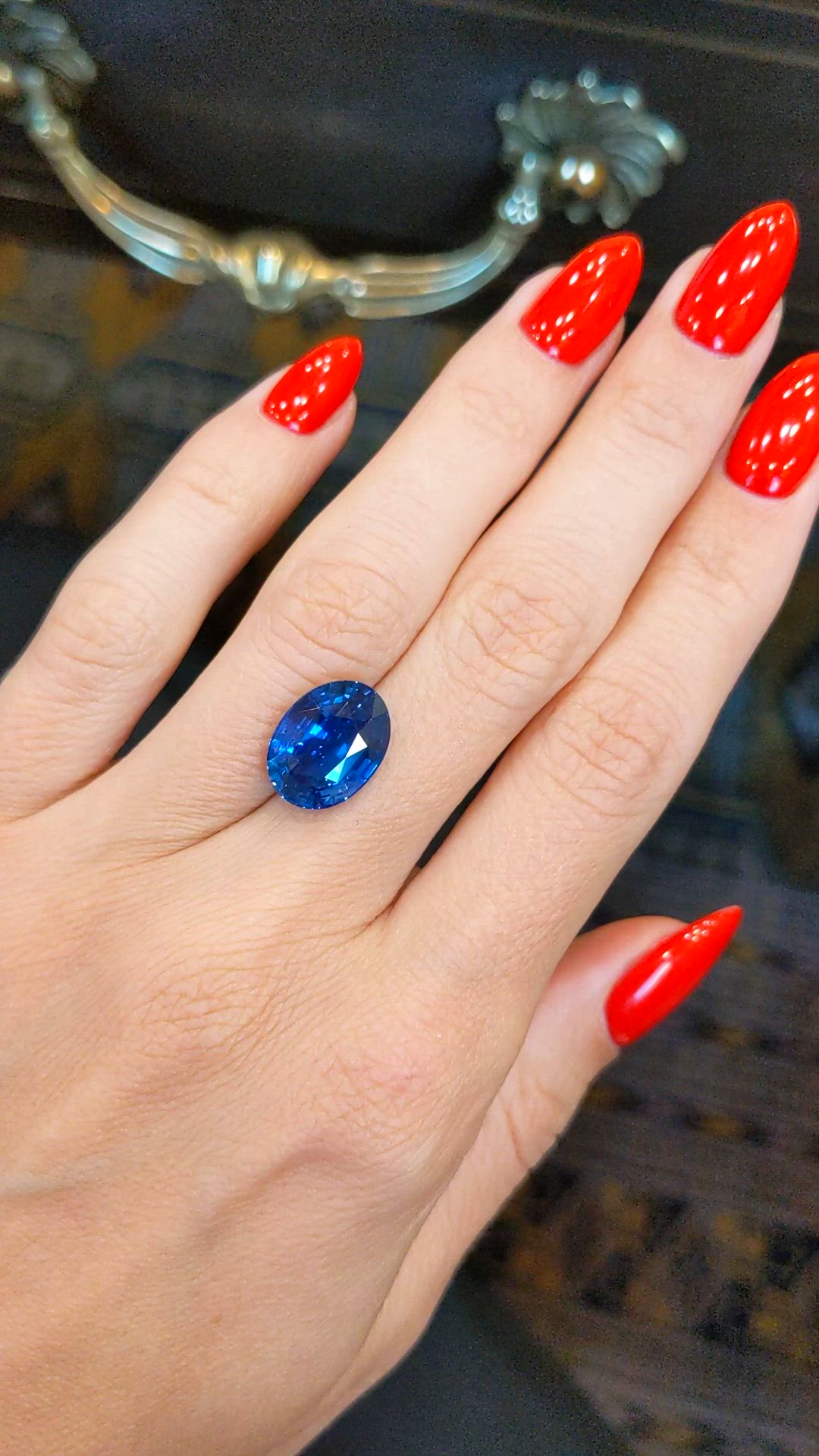 7.08 Ct. Blue Sapphire from Ceylon (Sri Lanka) Size Video