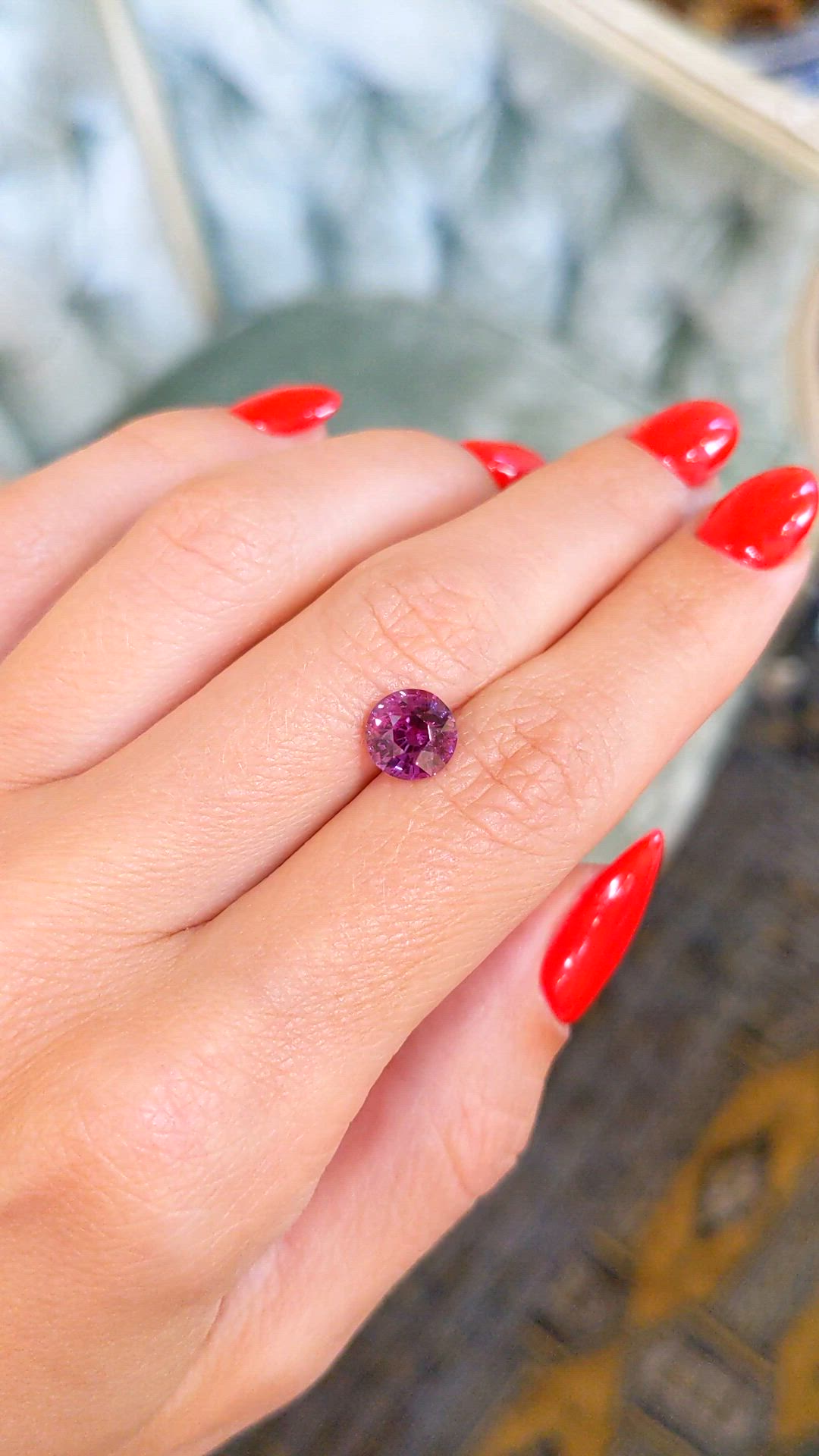 2.15 Ct. Purple Sapphire from Ceylon (Sri Lanka) Size Video