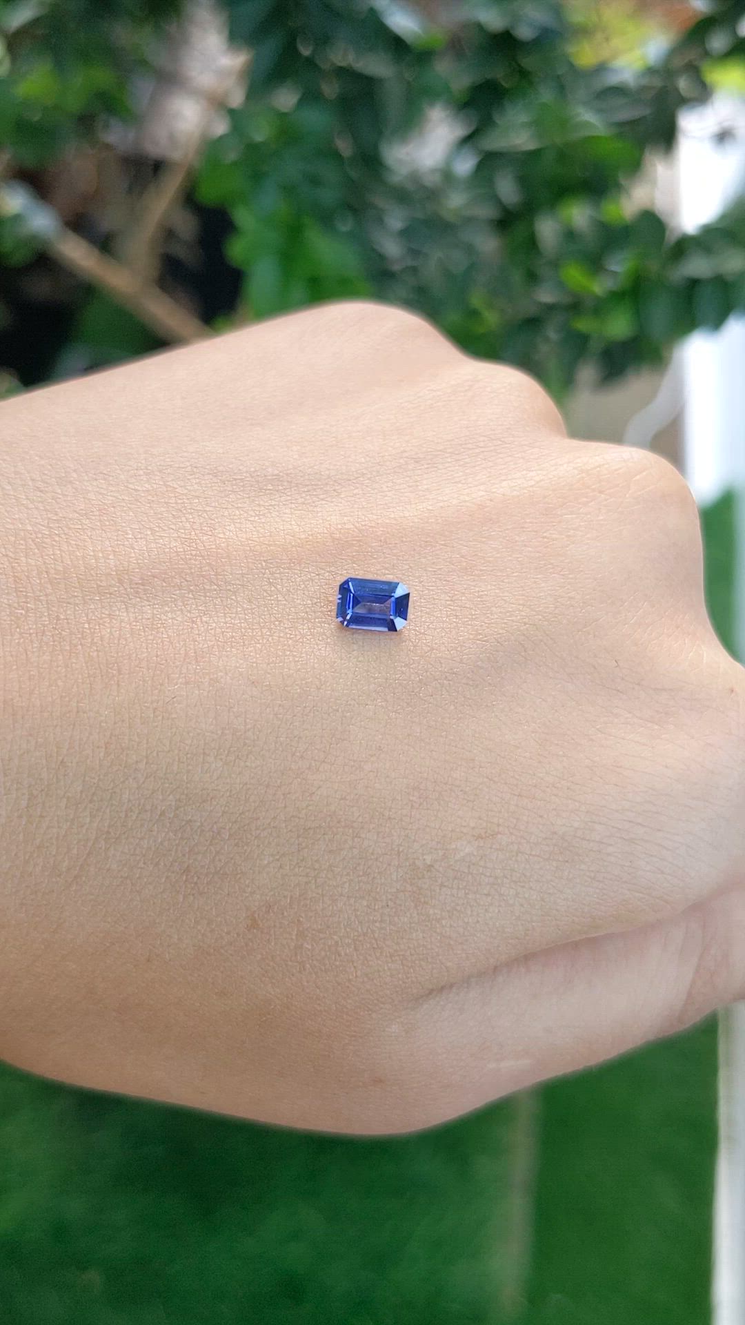 0.66 Ct. Blue Sapphire from Ceylon (Sri Lanka) Size Video