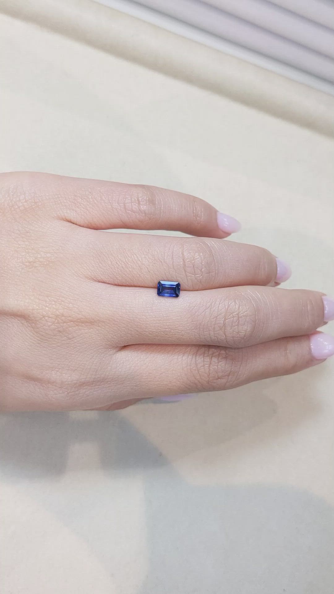 0.73 Ct. Blue Sapphire from Ceylon (Sri Lanka) Size Video