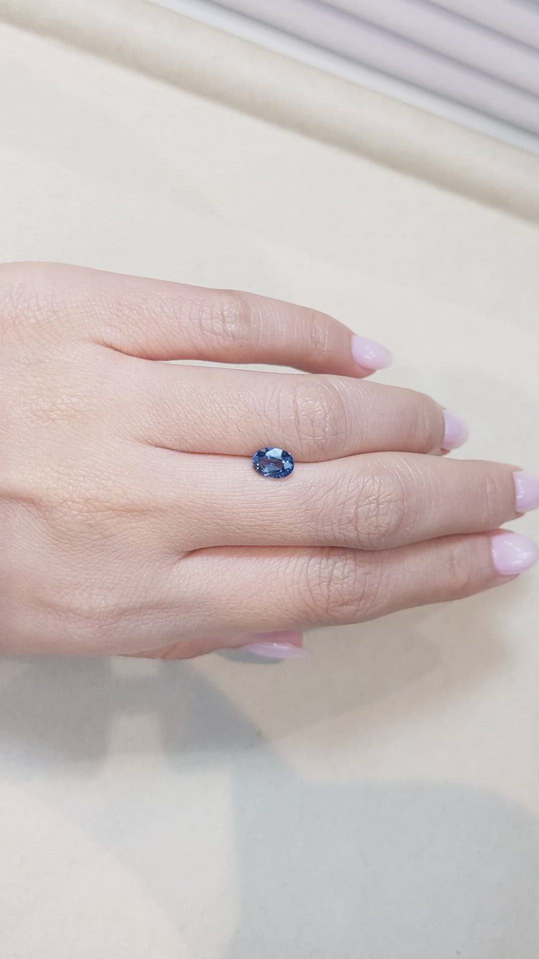 1.29 Ct. Blue Sapphire from Ceylon (Sri Lanka) Size Video