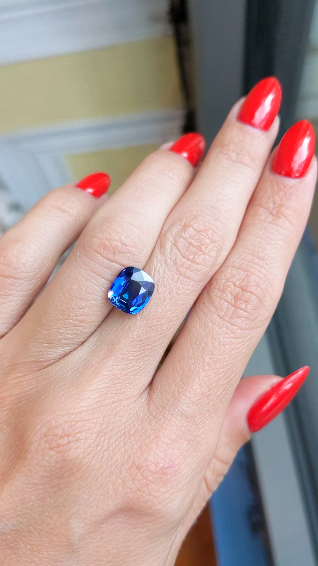 3.48 Ct. Blue Sapphire from Ceylon (Sri Lanka) Size Video