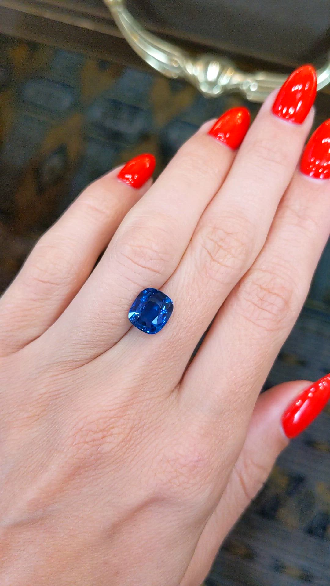 3.48 Ct. Blue Sapphire from Ceylon (Sri Lanka) Size Video