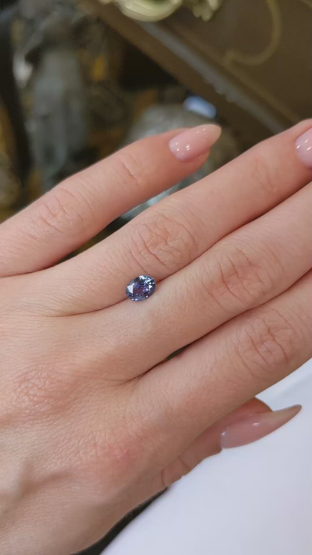 0.75 Ct. Blue Sapphire from Ceylon (Sri Lanka) Size Video