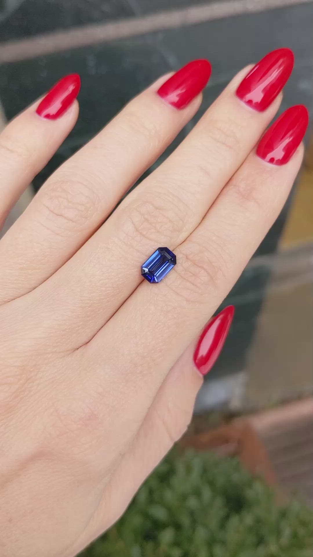 1.74 Ct. Blue Sapphire from Ceylon (Sri Lanka) Size Video