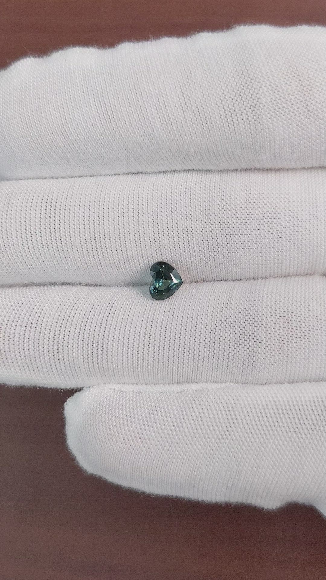 0.77 Ct. Bluish Green Sapphire from Africa Size Video