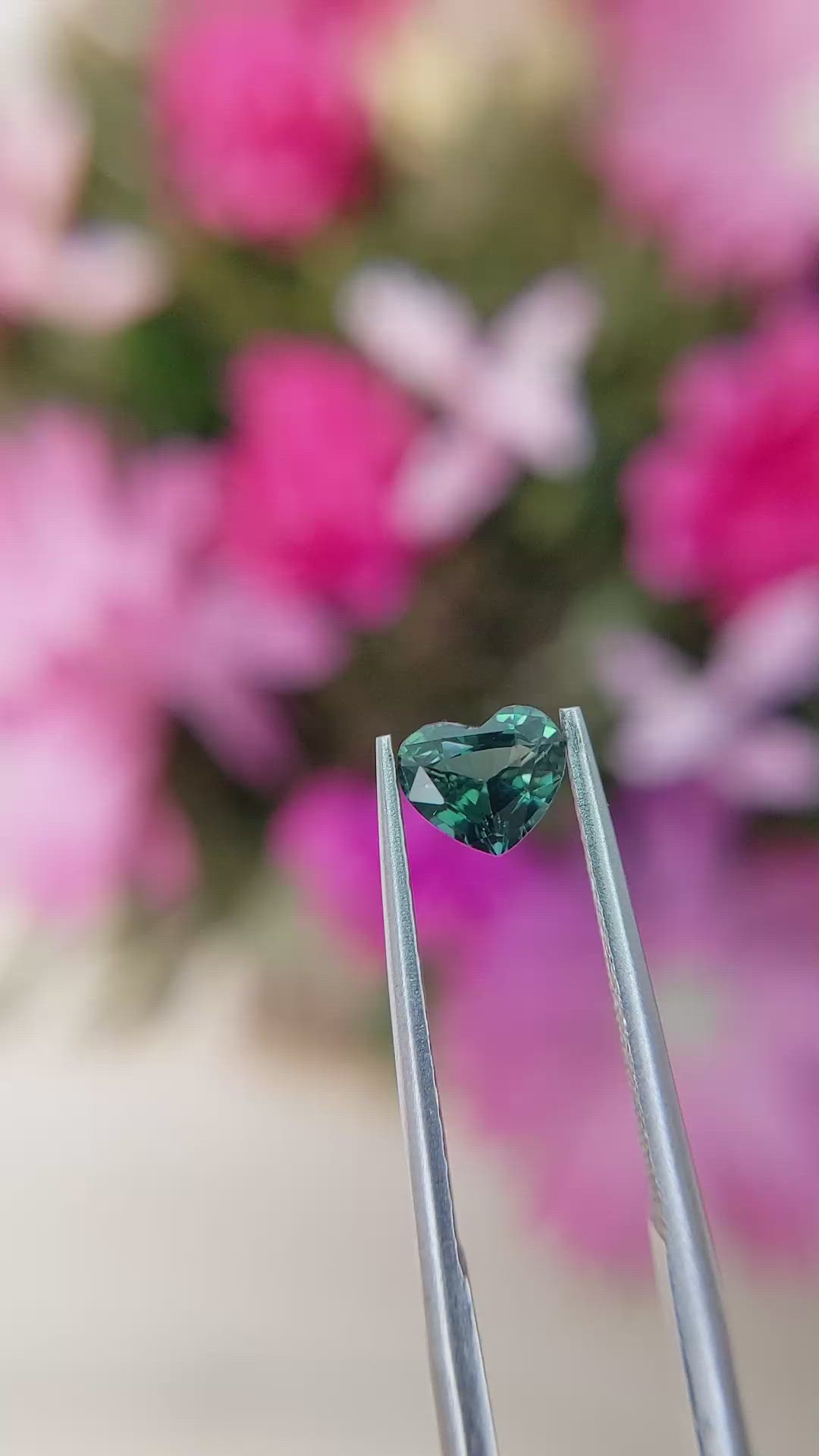 0.77 Ct. Bluish Green Sapphire from Africa Size Video