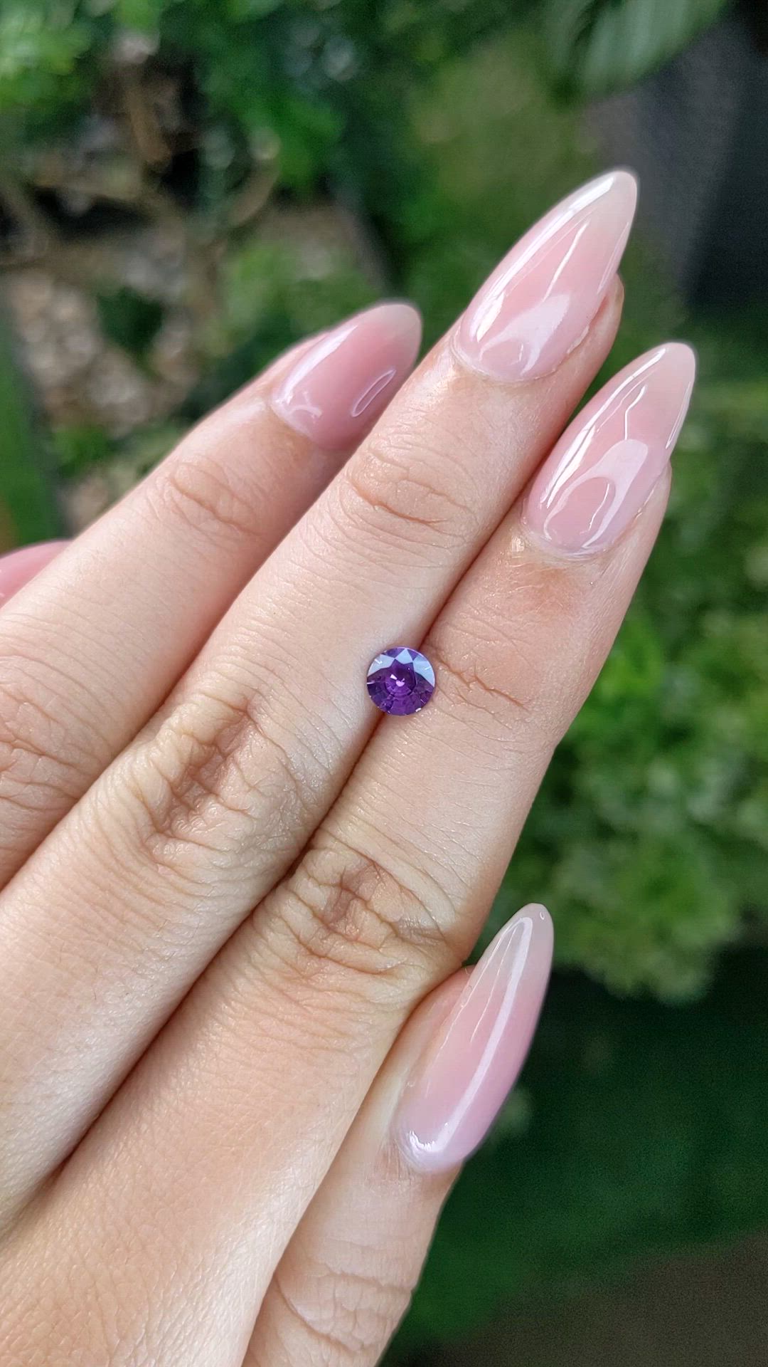 0.55 Ct. Purple Sapphire from Ceylon (Sri Lanka) Size Video