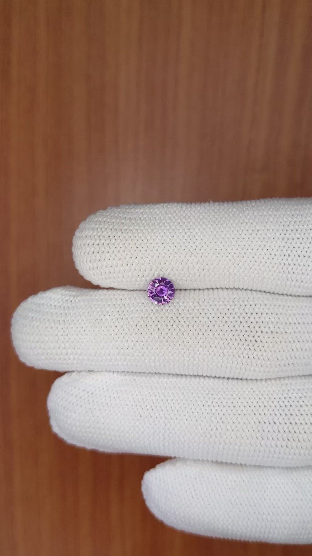 0.55 Ct. Purple Sapphire from Ceylon (Sri Lanka) Size Video