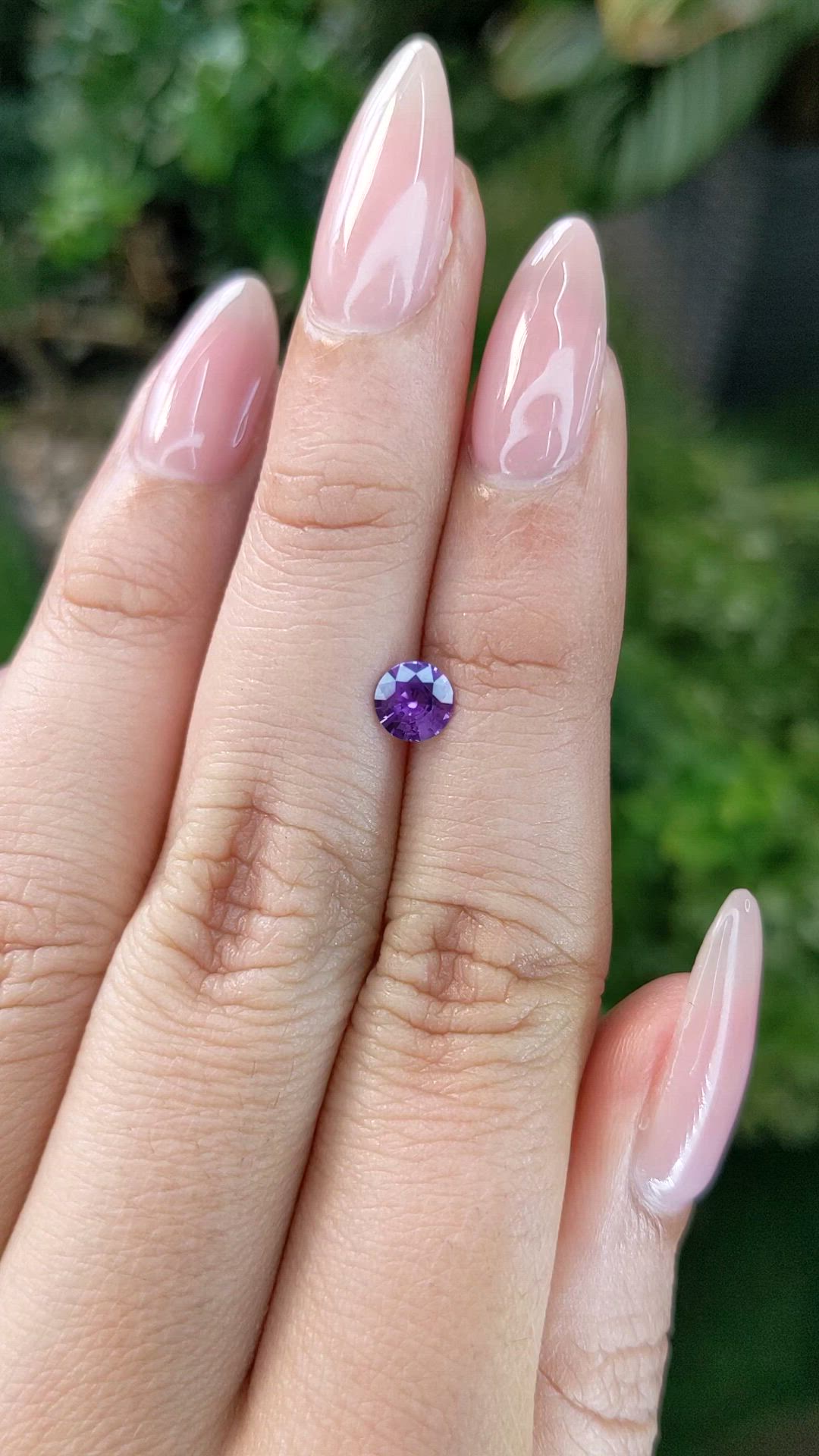 0.55 Ct. Purple Sapphire from Ceylon (Sri Lanka) Size Video