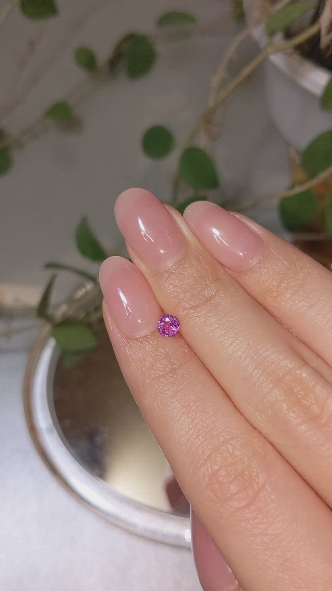 0.41 Ct. Purplish Pink Sapphire from Ceylon (Sri Lanka) Size Video