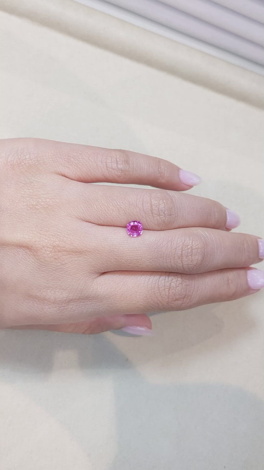 0.84 Ct. Pink Sapphire from Ceylon (Sri Lanka) Size Video