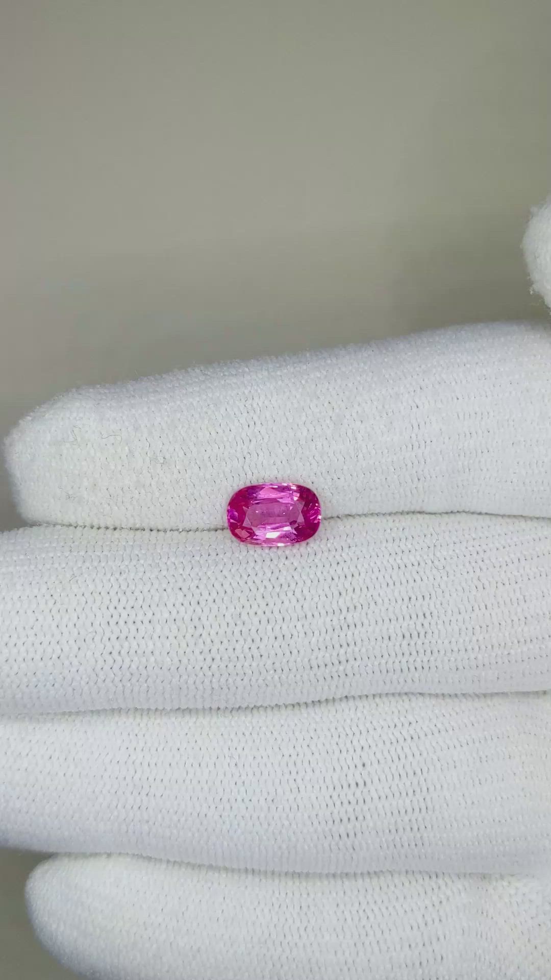 2.11 Ct. Pink Sapphire from Ceylon (Sri Lanka) Size Video