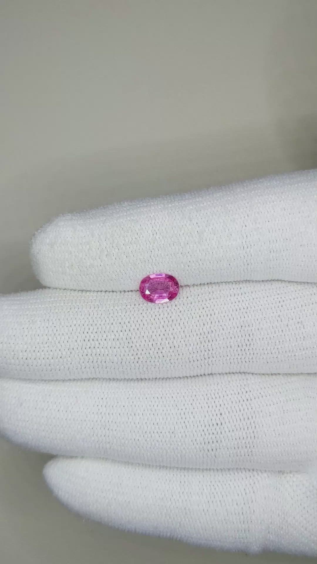 0.77 Ct. Pink Sapphire from Ceylon (Sri Lanka) Size Video