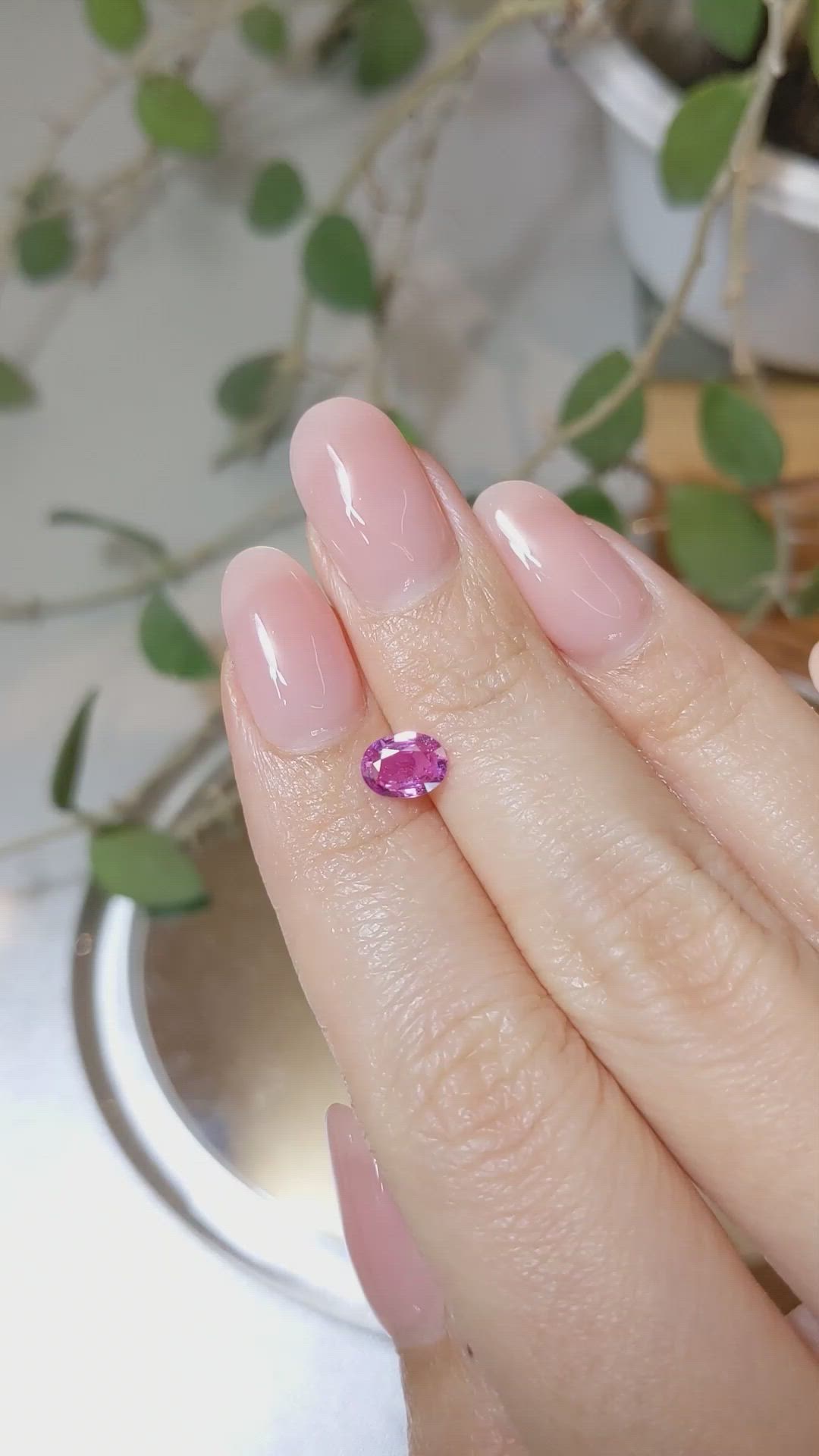 0.77 Ct. Pink Sapphire from Ceylon (Sri Lanka) Size Video
