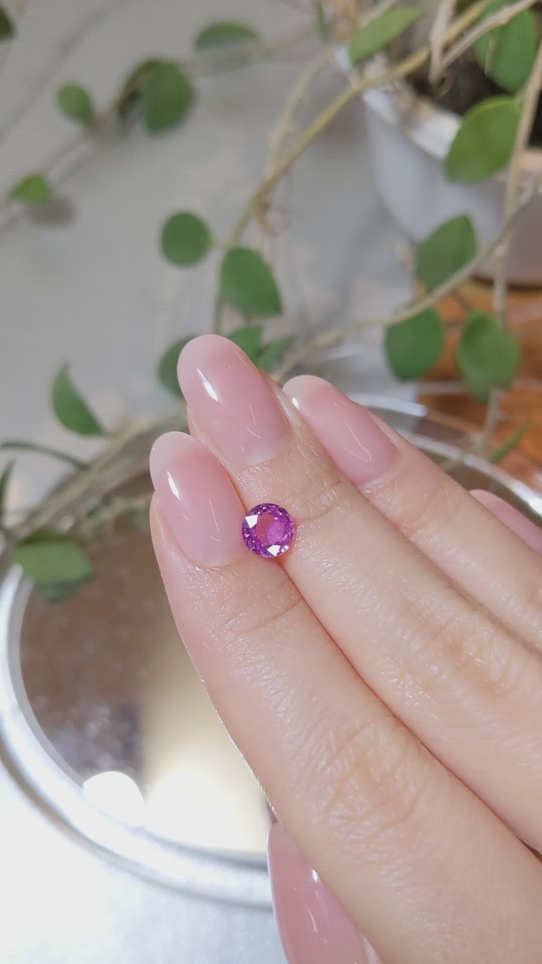 1.16 Ct. Purplish Pink Sapphire from Ceylon (Sri Lanka) Size Video