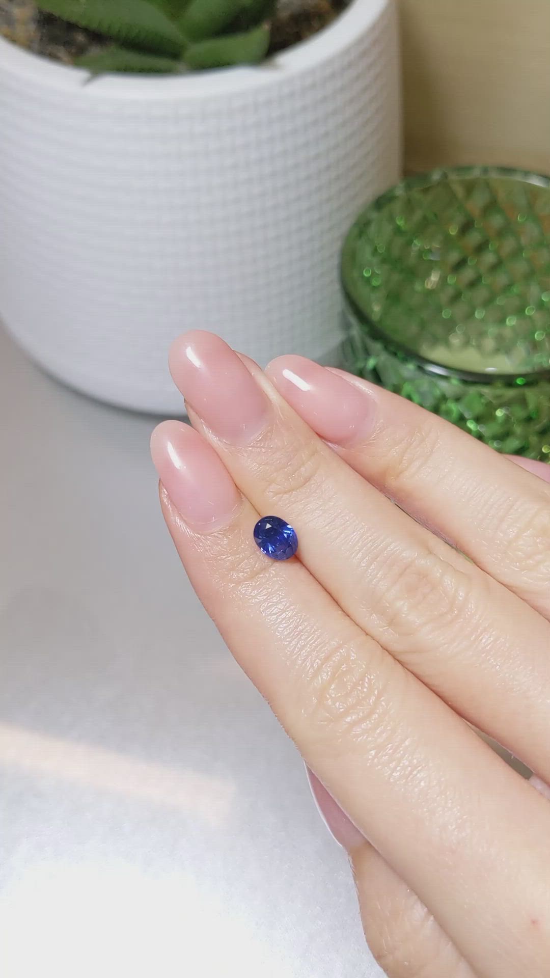 1.36 Ct. Purplish Blue Sapphire from Ceylon (Sri Lanka) Size Video