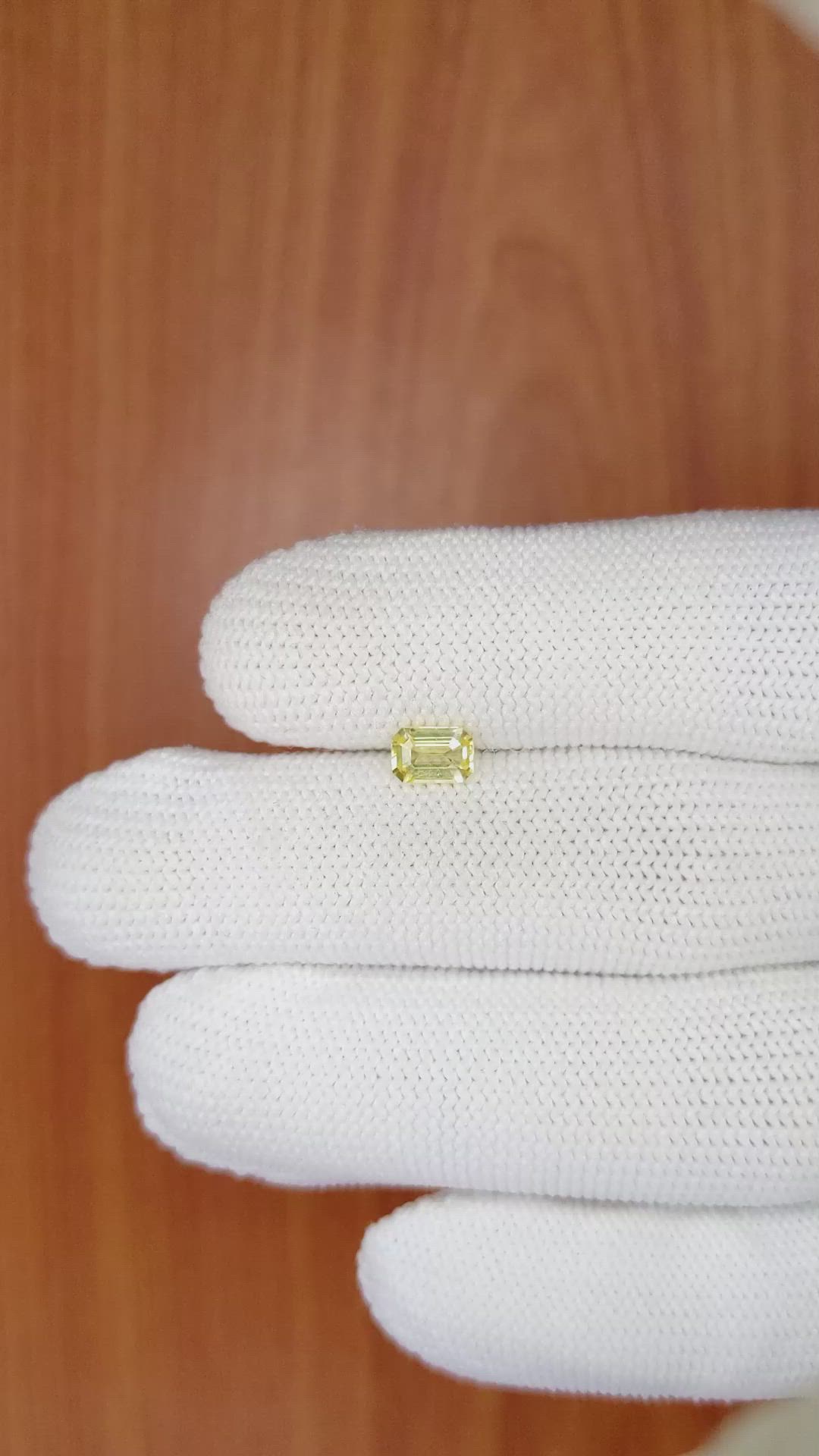 0.69 Ct. Yellow Sapphire from Ceylon (Sri Lanka) Size Video