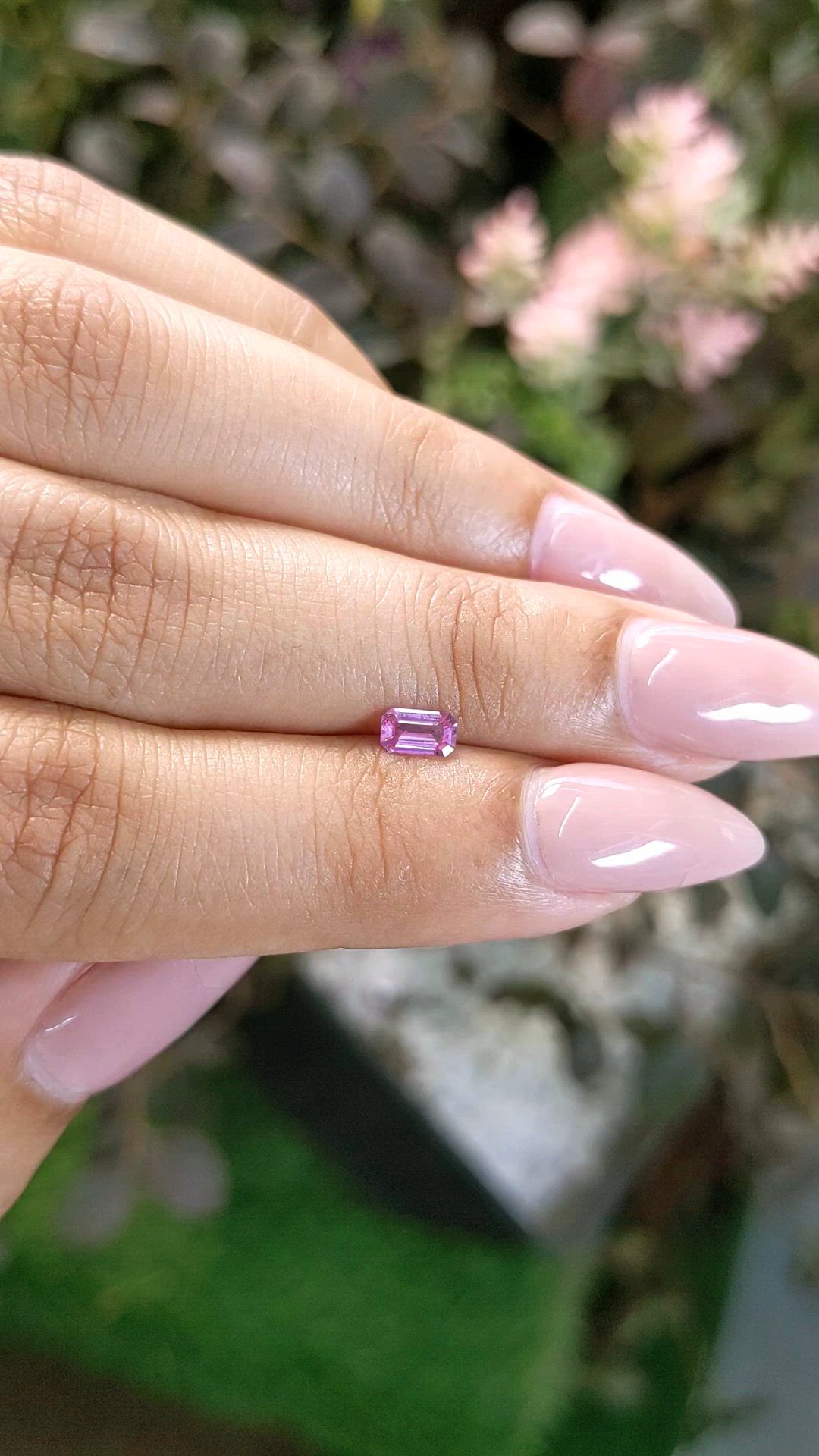 0.32 Ct. Purplish Pink Sapphire from Ceylon (Sri Lanka) Size Video