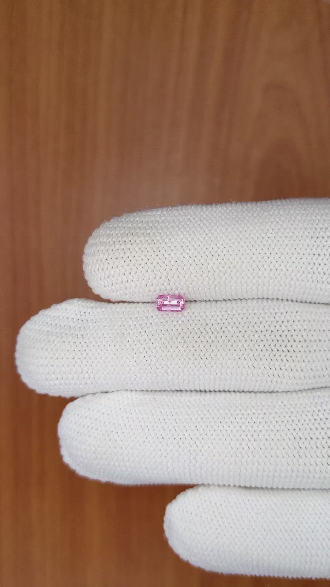 0.34 Ct. Pink Sapphire from Ceylon (Sri Lanka) Size Video
