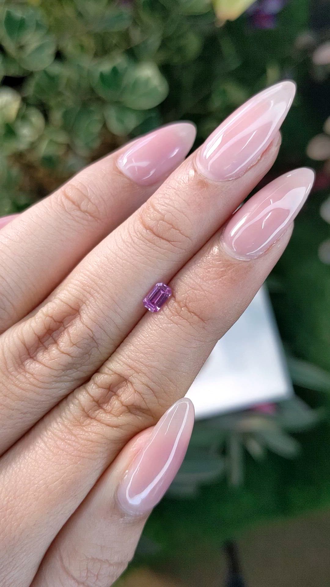 0.36 Ct. Pinkish Purple Sapphire from Ceylon (Sri Lanka) Size Video