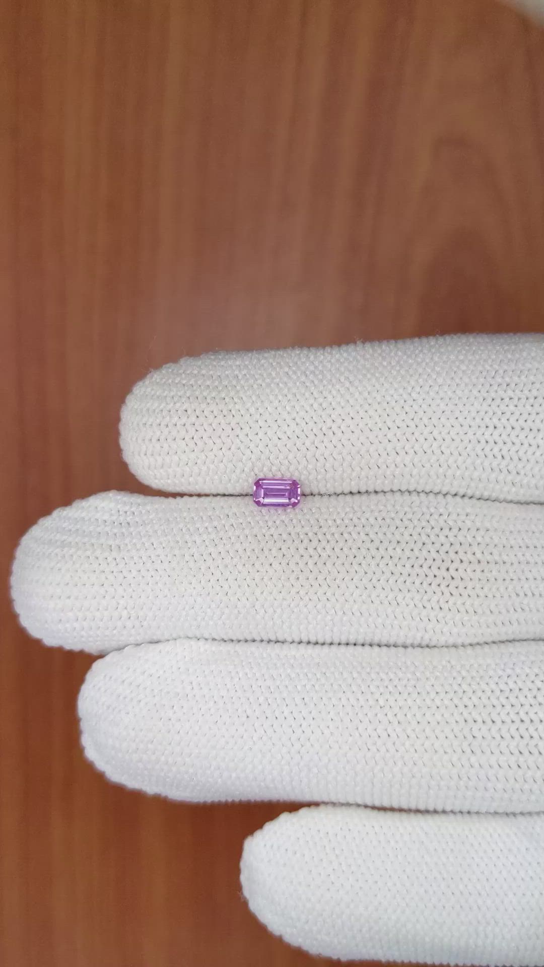 0.36 Ct. Pinkish Purple Sapphire from Ceylon (Sri Lanka) Size Video