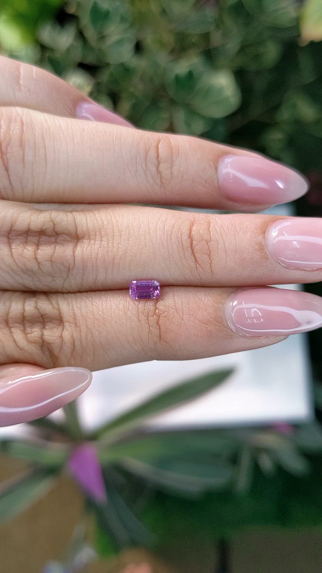 0.36 Ct. Pinkish Purple Sapphire from Ceylon (Sri Lanka) Size Video