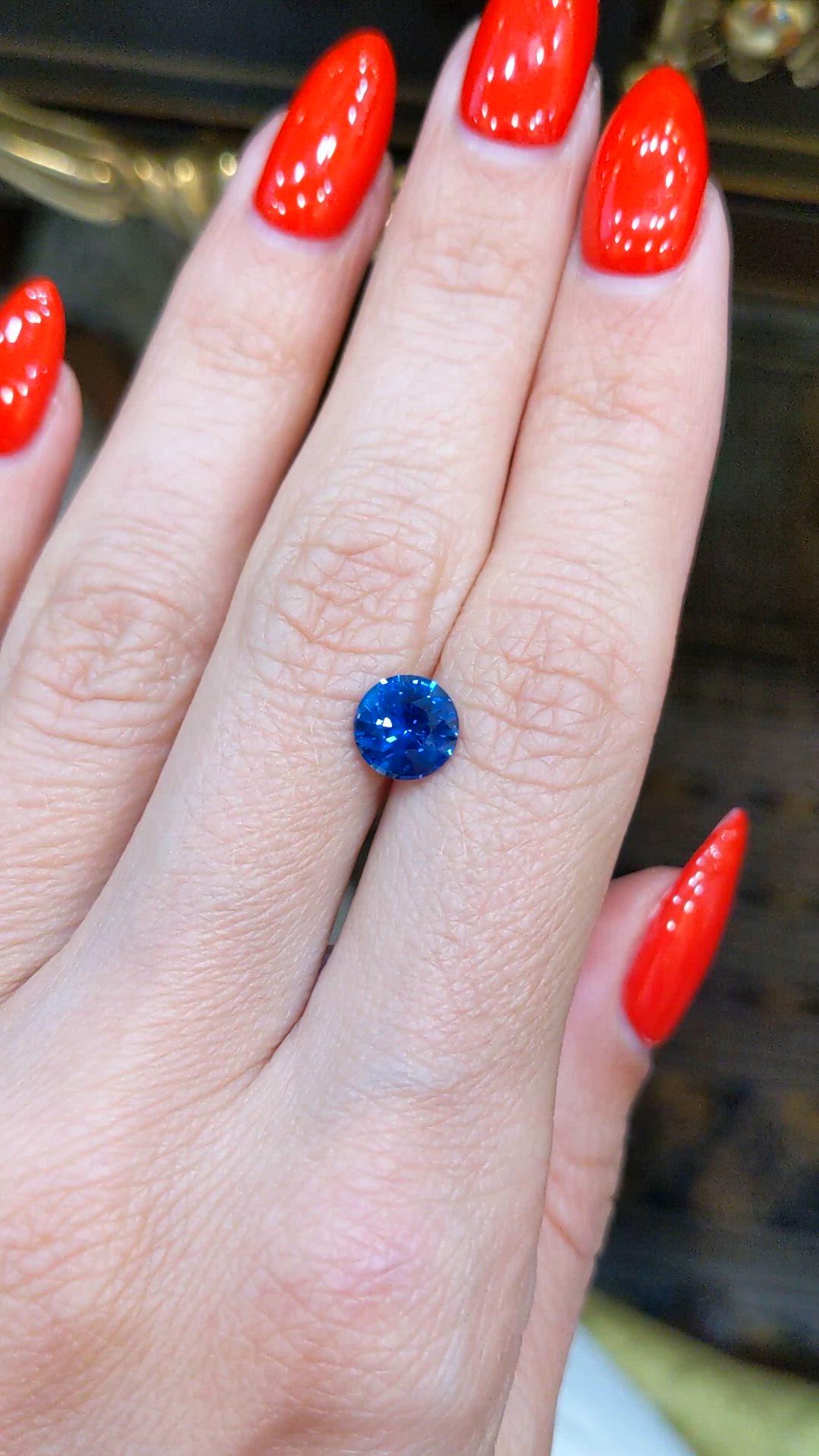 1.60 Ct. Blue Sapphire from Ceylon (Sri Lanka) Size Video