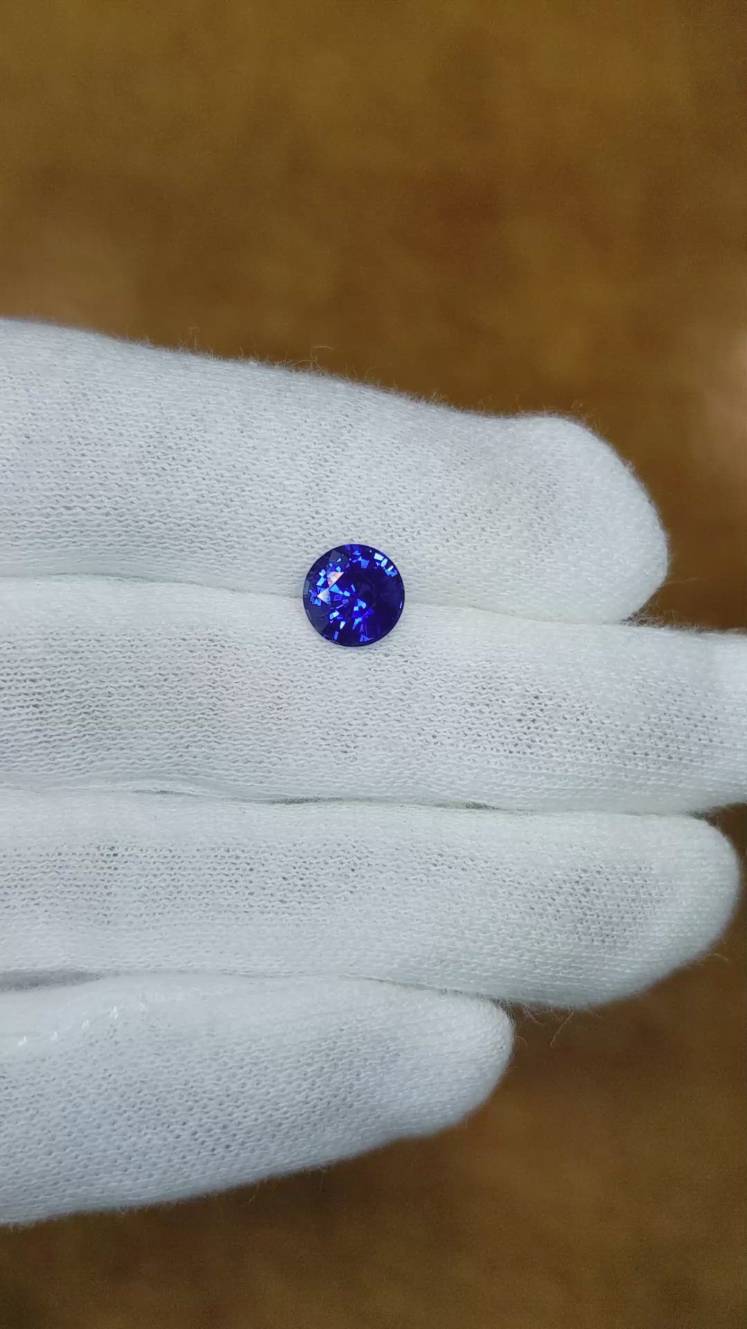 1.60 Ct. Blue Sapphire from Ceylon (Sri Lanka) Size Video