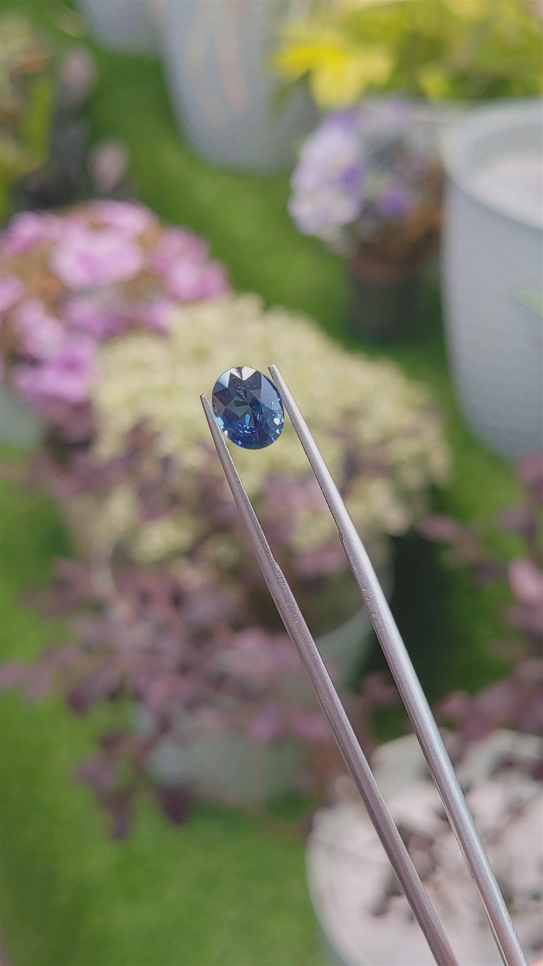 1.55 Ct. Greenish Blue Sapphire from Ceylon (Sri Lanka) Size Video