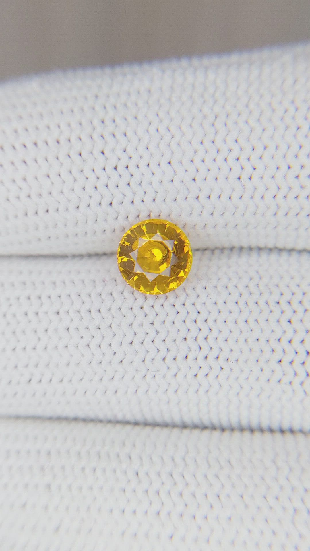 1.57 Ct. Orangish Yellow Sapphire from Ceylon (Sri Lanka) Size Video