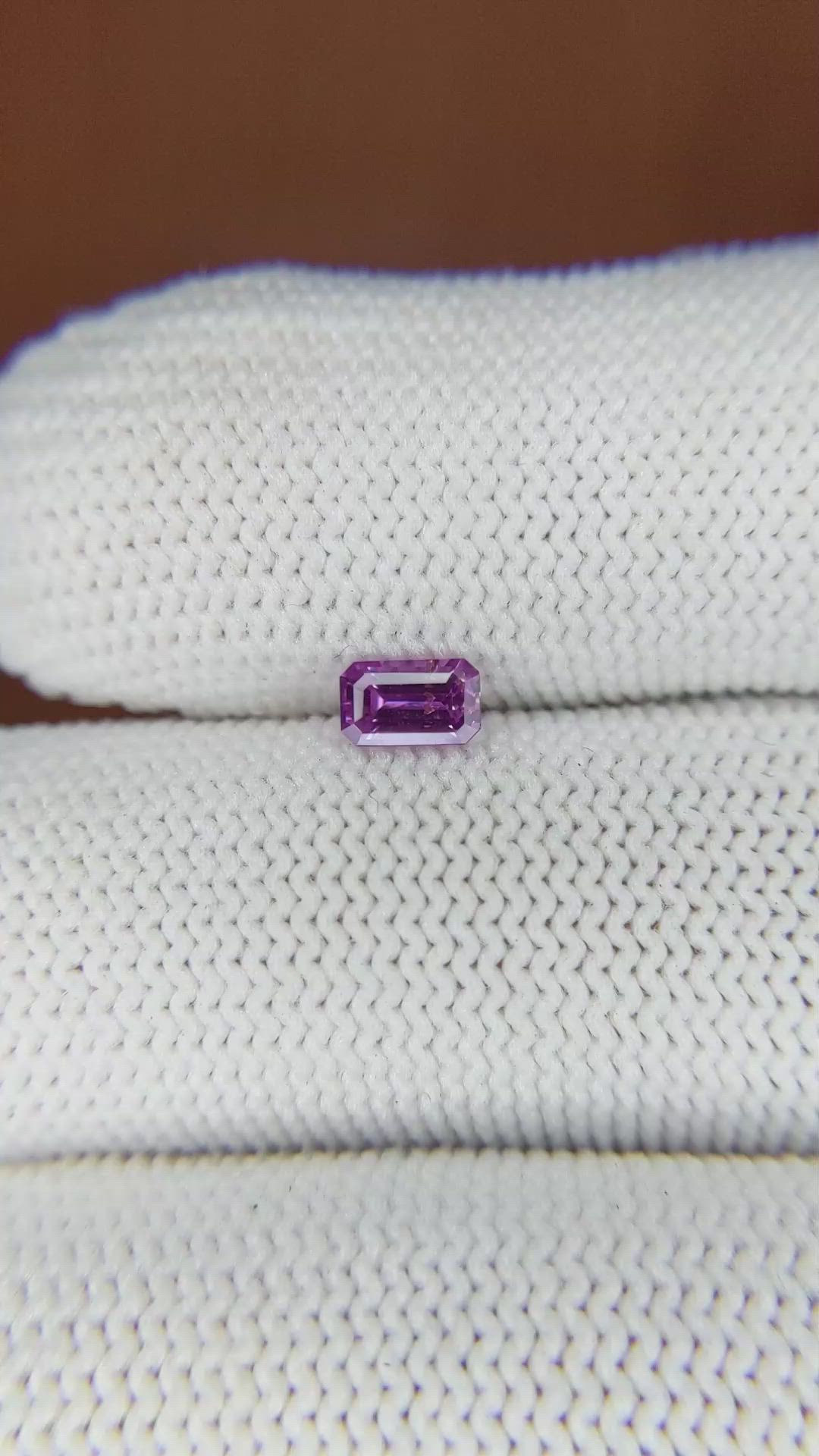0.43 Ct. Pinkish Purple Sapphire from Ceylon (Sri Lanka) Size Video