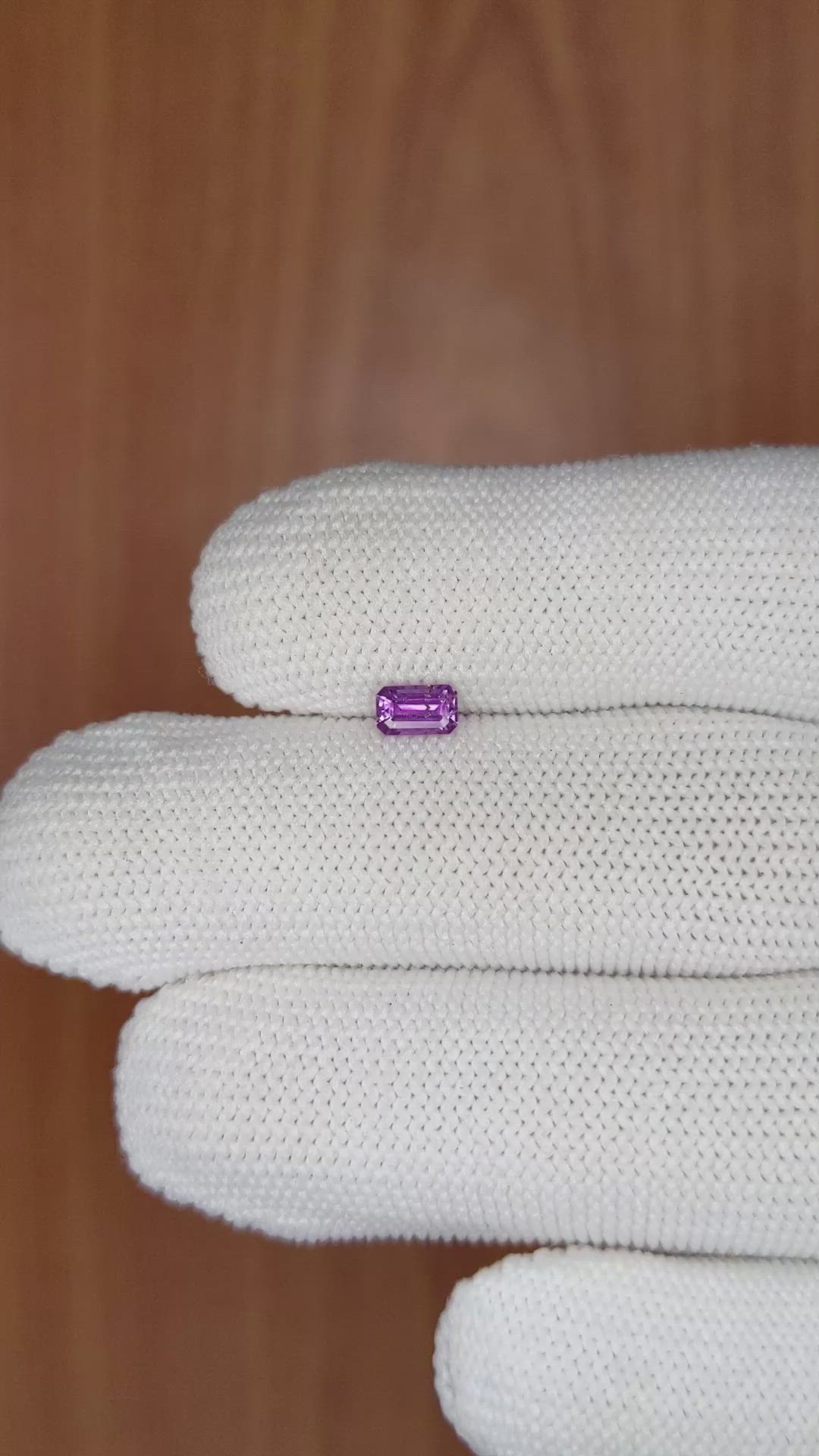 0.43 Ct. Pinkish Purple Sapphire from Ceylon (Sri Lanka) Size Video