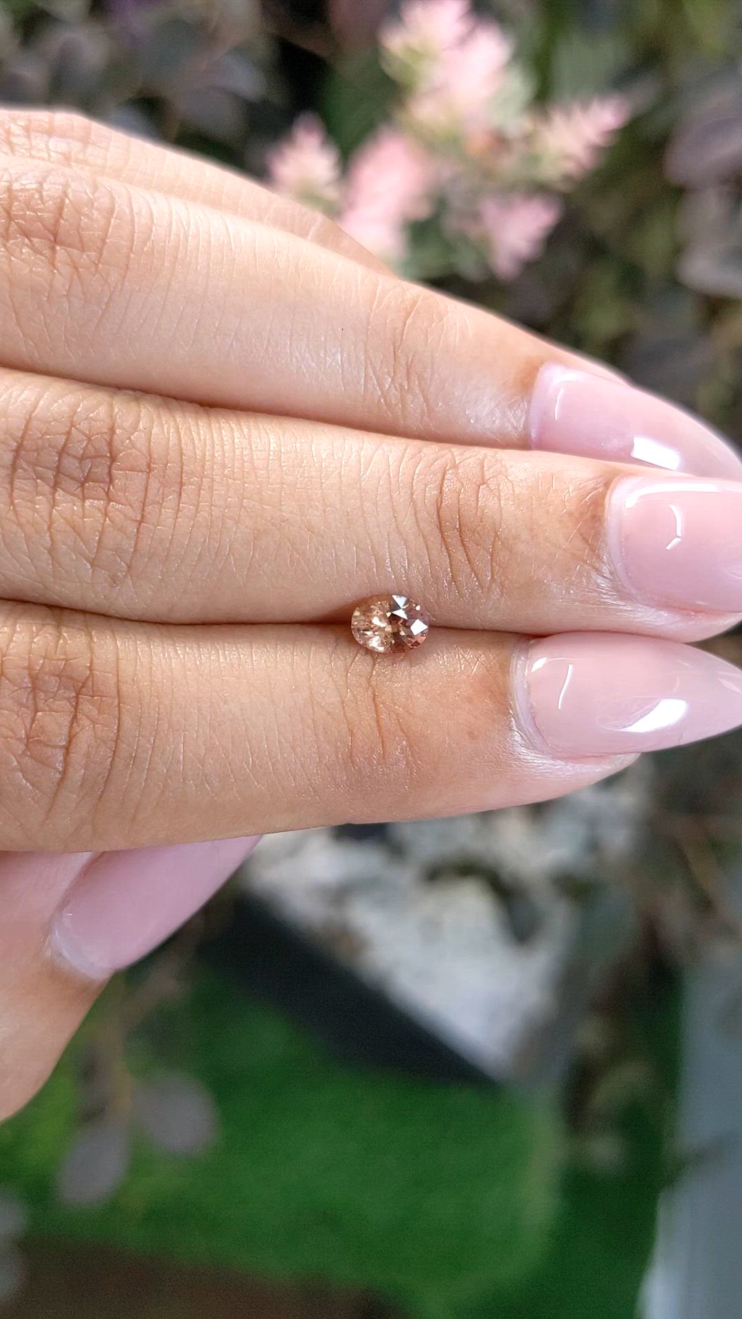 0.44 Ct. Orangish Brown Sapphire from Ceylon (Sri Lanka) Size Video