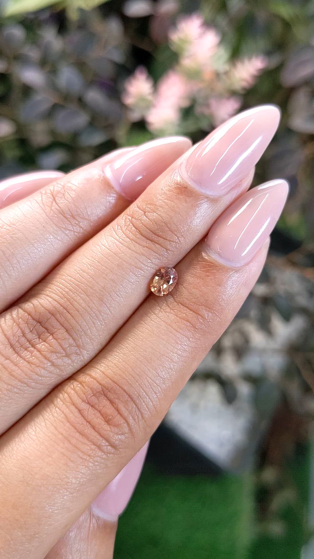 0.44 Ct. Orangish Brown Sapphire from Ceylon (Sri Lanka) Size Video