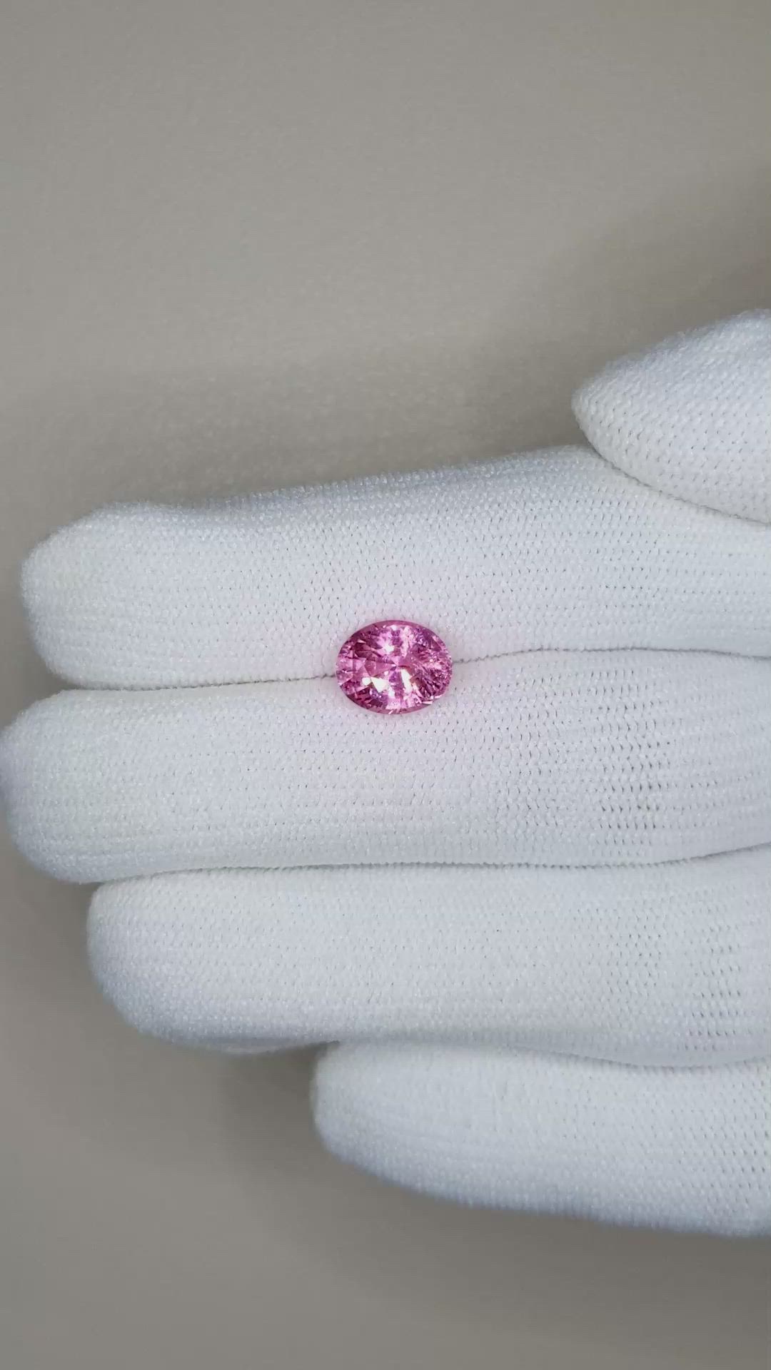 2.10 Ct. Pink Sapphire from Ceylon (Sri Lanka) Size Video
