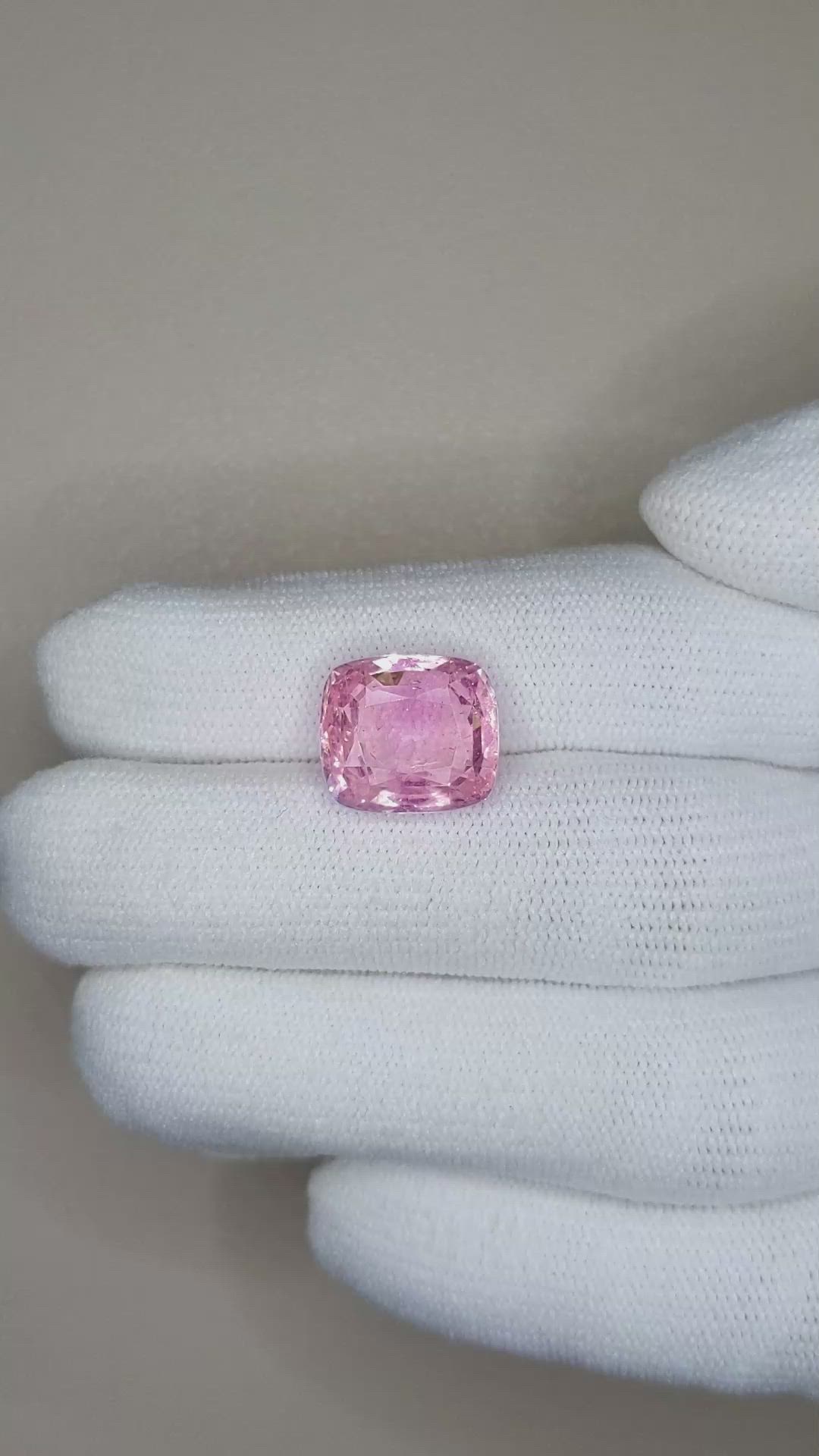 9.12 Ct. Padparadscha Sapphire from Burma (Myanmar) Size Video
