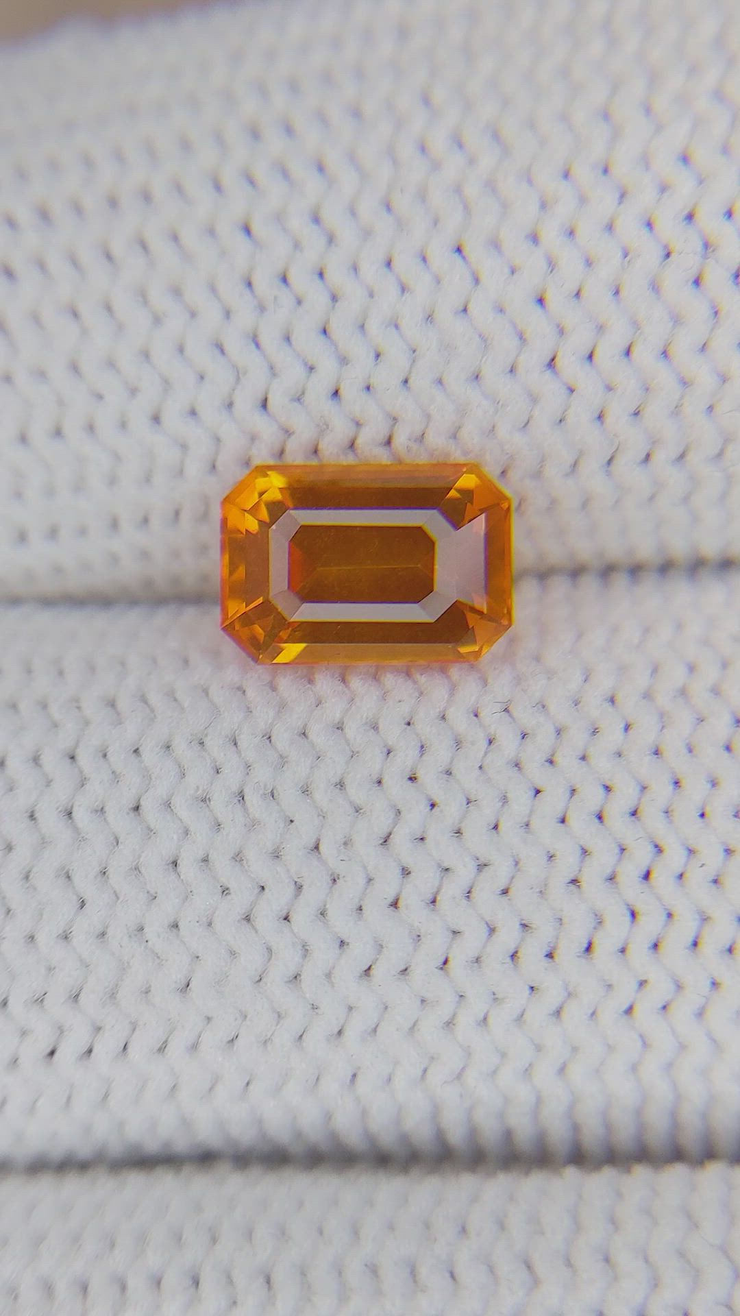 1.74 Ct. Orange Sapphire from Ceylon (Sri Lanka) Size Video