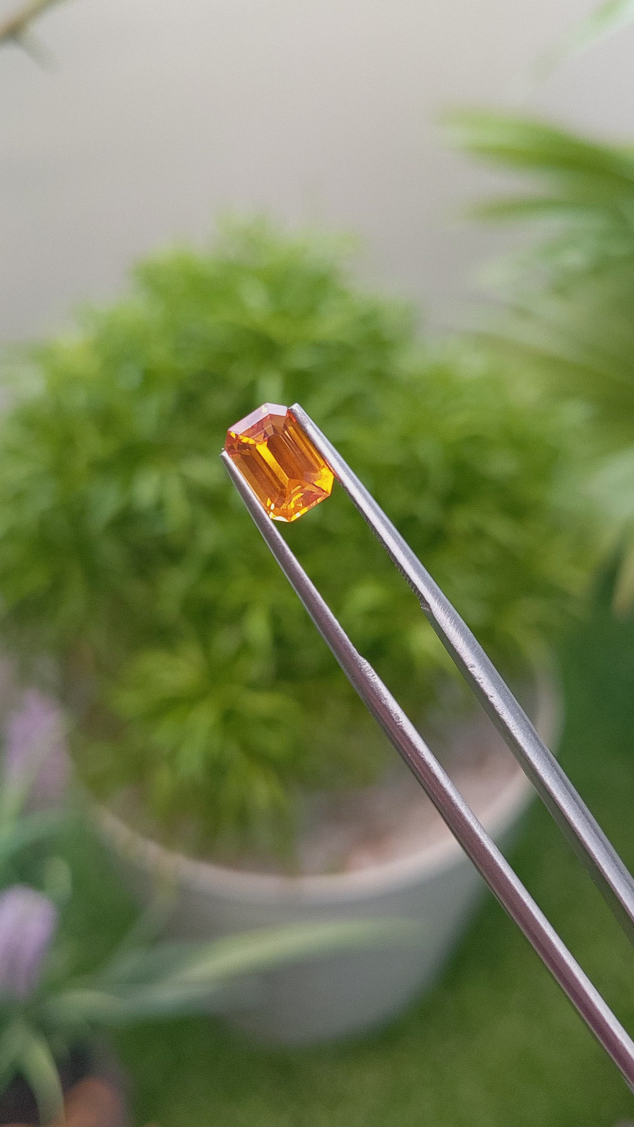 1.74 Ct. Orange Sapphire from Ceylon (Sri Lanka) Size Video