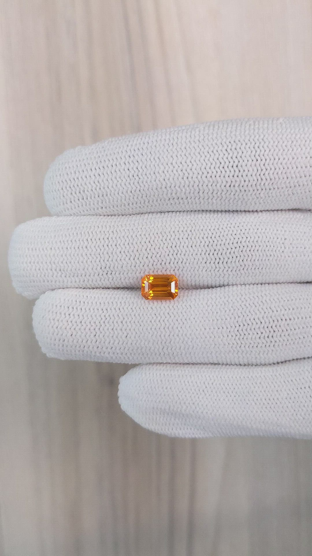 1.74 Ct. Orange Sapphire from Ceylon (Sri Lanka) Size Video