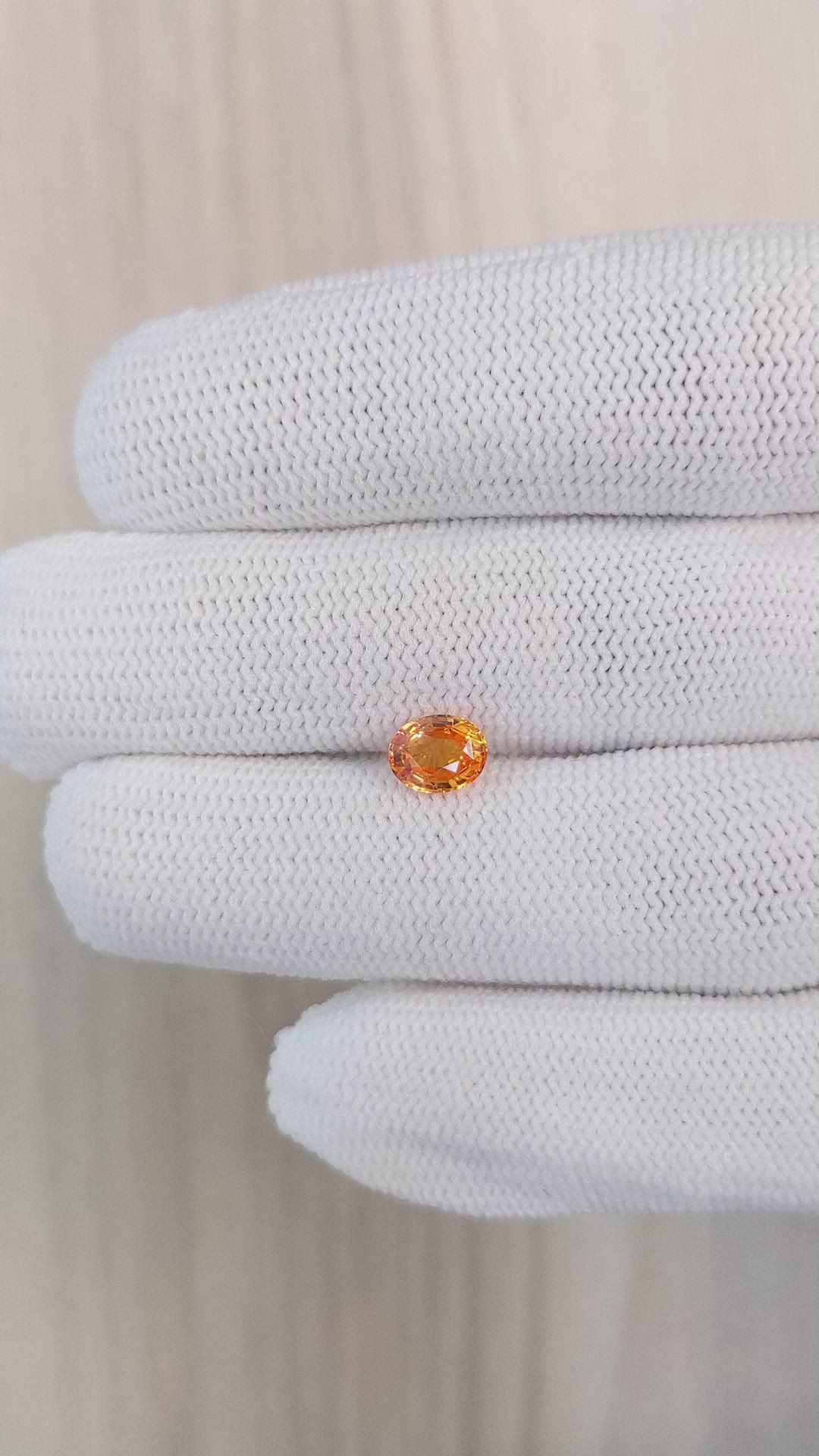 1.06 Ct. Orange Sapphire from Ceylon (Sri Lanka) Size Video
