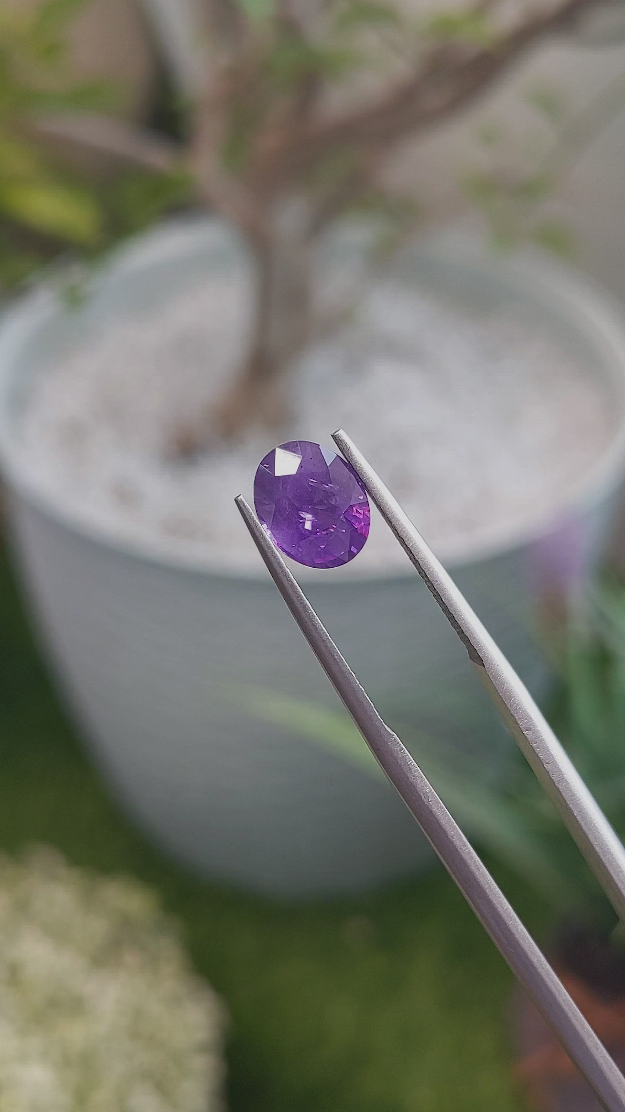 2.00 Ct. Purple Sapphire from Ceylon (Sri Lanka) Size Video
