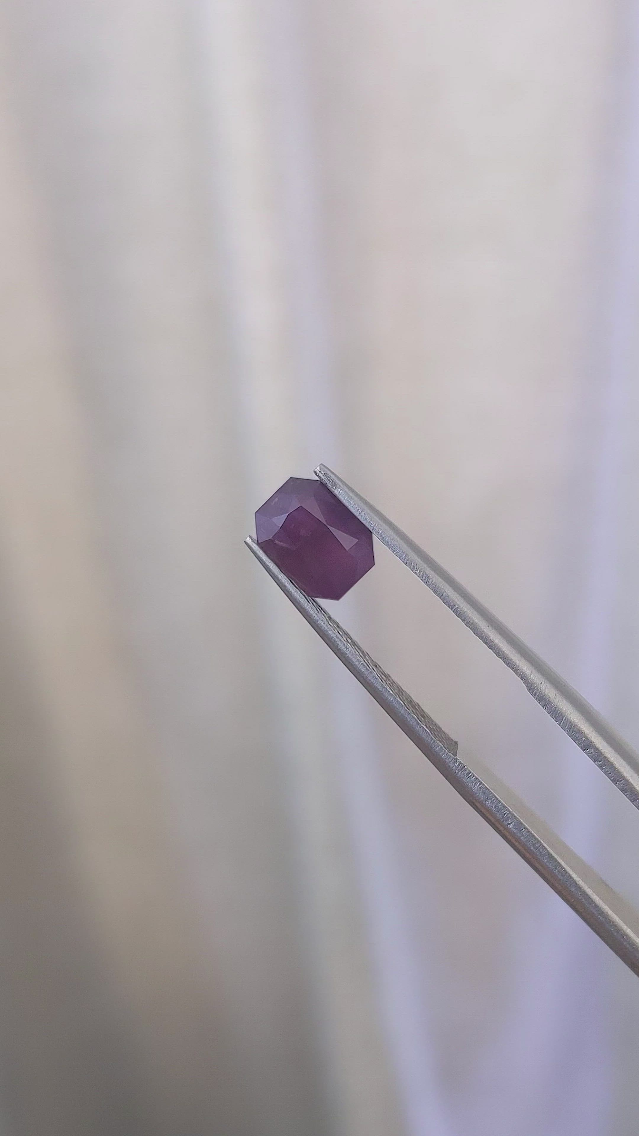 1.55 Ct. Pinkish Purple Sapphire from Ceylon (Sri Lanka) Size Video
