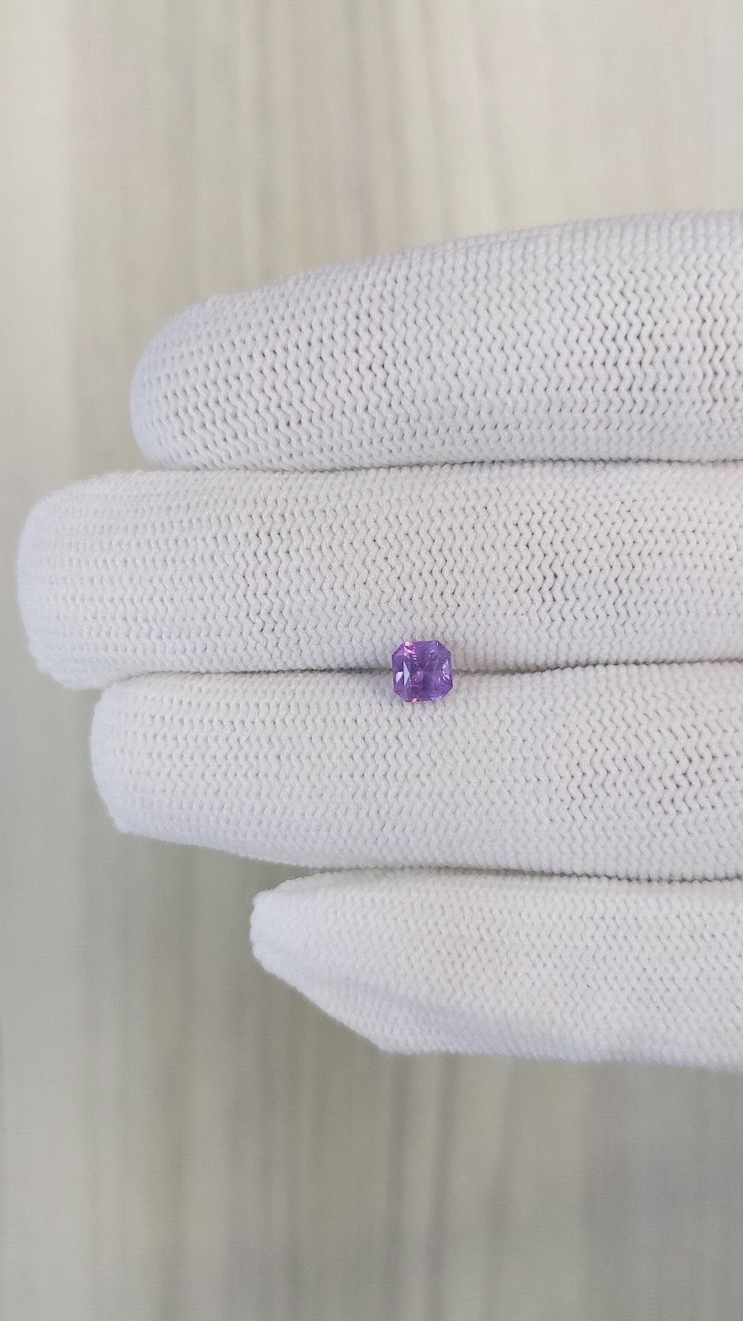 0.72 Ct. Pinkish Purple Sapphire from Ceylon (Sri Lanka) Size Video