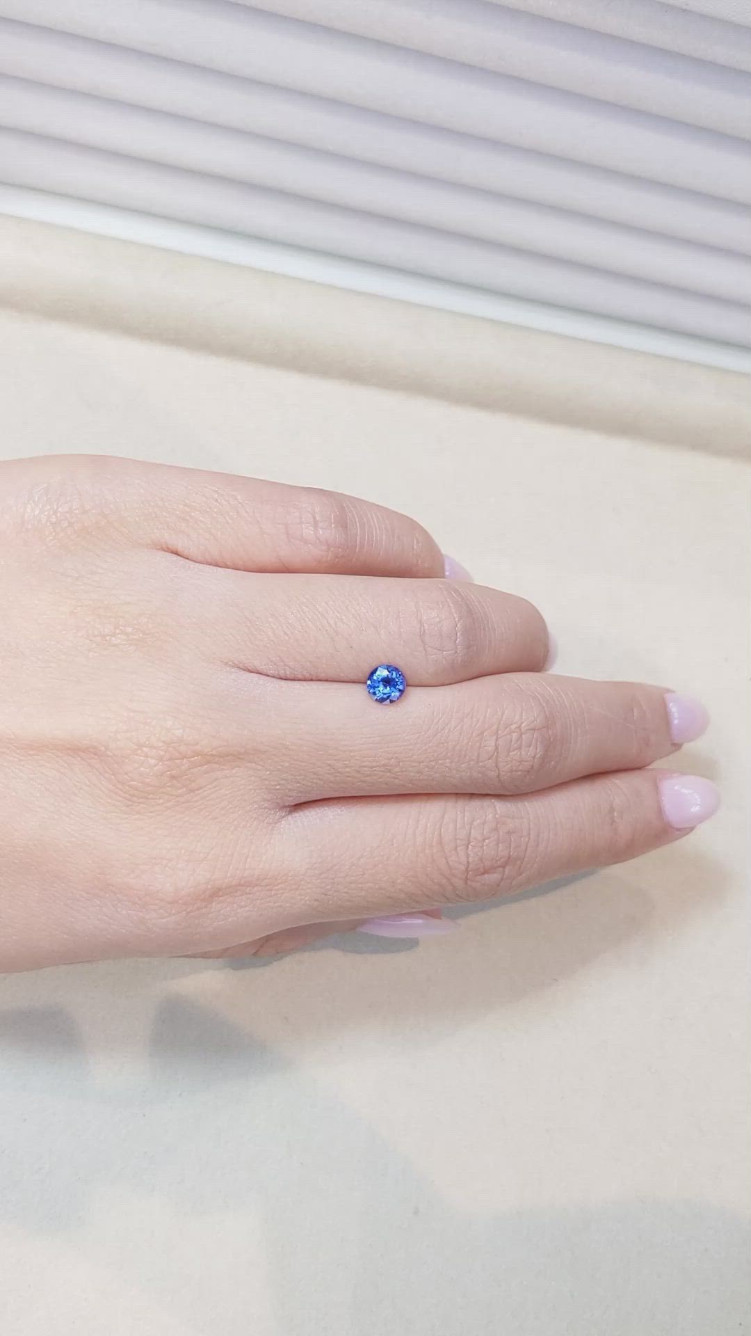 0.64 Ct. Blue Sapphire from Ceylon (Sri Lanka) Size Video