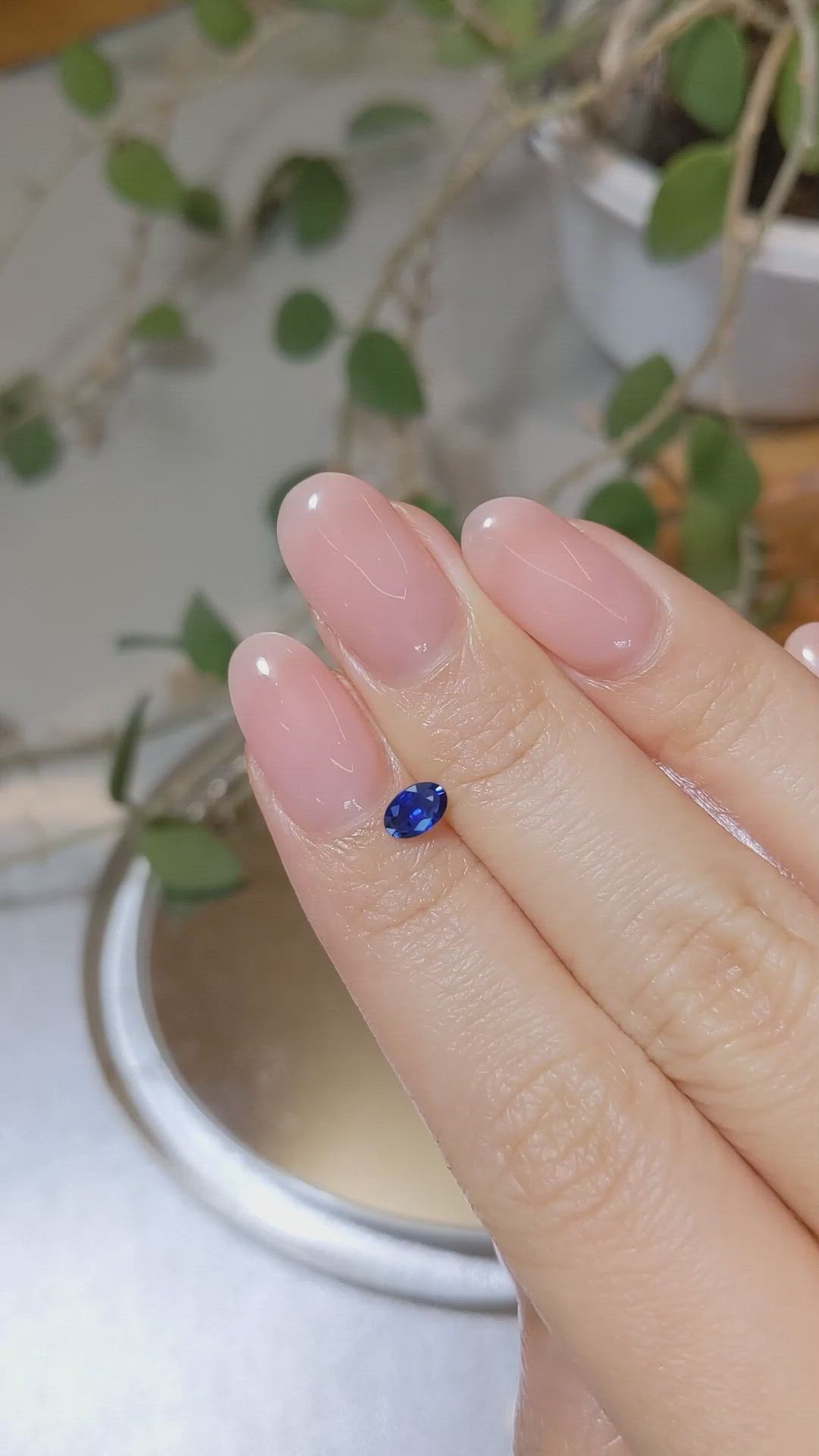 0.41 Ct. Blue Sapphire from Ceylon (Sri Lanka) Size Video