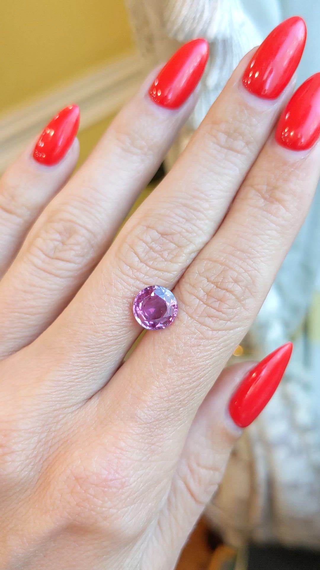 2.55 Ct. Pink Sapphire from Ceylon (Sri Lanka) Size Video