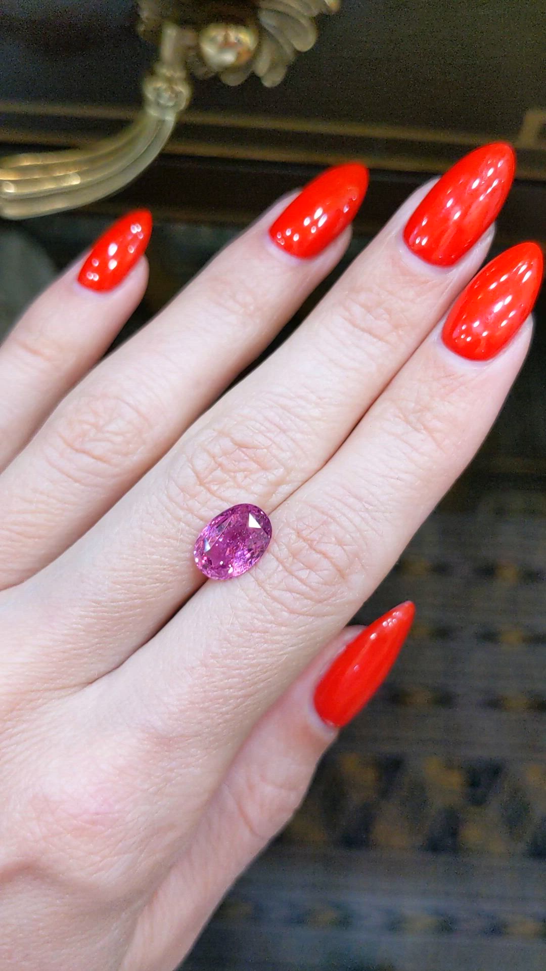 3.40 Ct. Pink Sapphire from Ceylon (Sri Lanka) Size Video