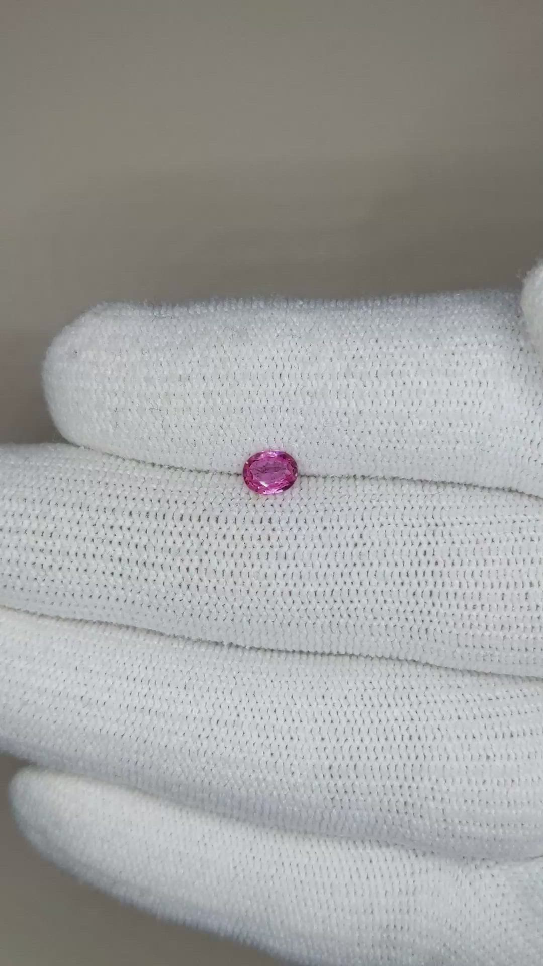 0.37 Ct. Pink Sapphire from Ceylon (Sri Lanka) Size Video