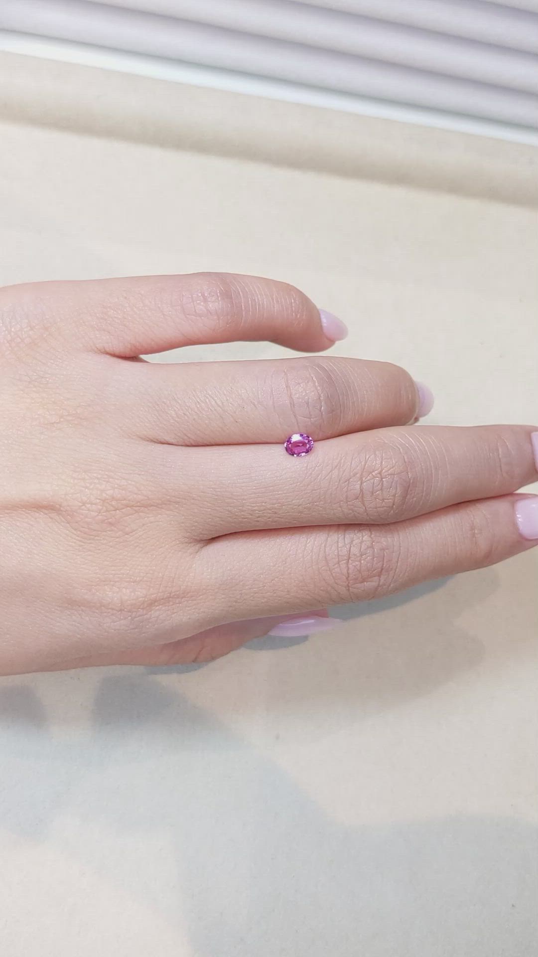 0.37 Ct. Pink Sapphire from Ceylon (Sri Lanka) Size Video